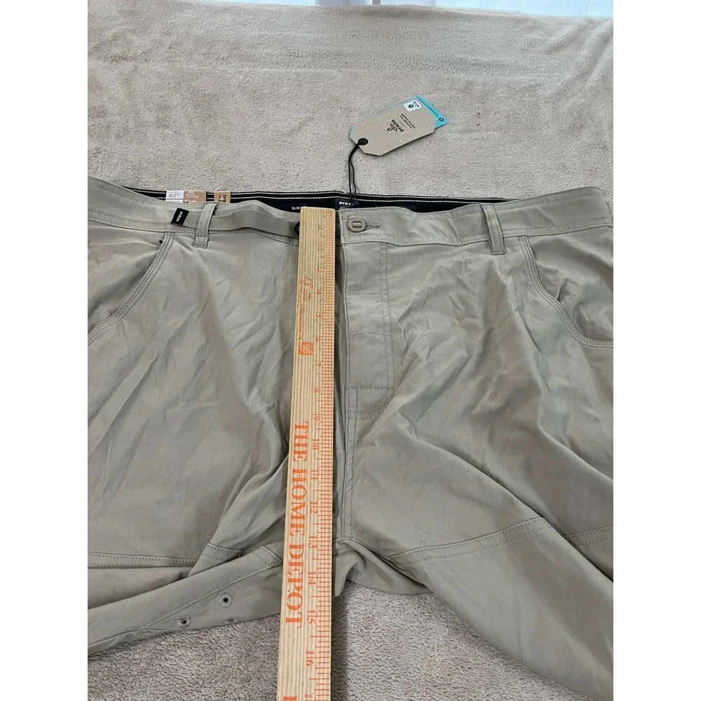 Prana Stretch Zion Slim PantII Men's 42x30 Sandbar Beige Tapered Cargo $95 NEW